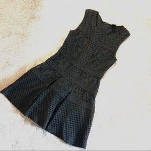 Aqua by Bloomingdales Black Lace Flare Dress